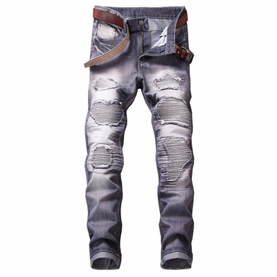 

Mens Vintage Street chic Chinos Jeans Pants Slim Fit Skinny Jeans Hip Hop Deninm For Men