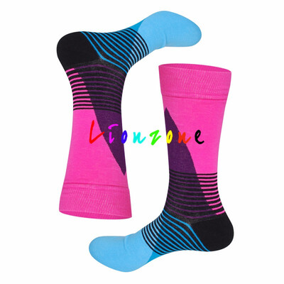 

LIONZONE 2018 Happy Socks Men Women Lovers Colored Cotton Men Socks With Fine Striped Lattice Diamond Shaped Socks Funny Gift