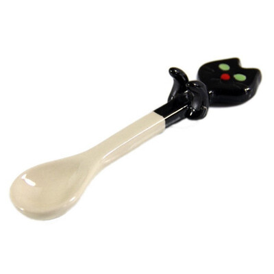 

UpperX Animal Design Mini Ceramic Spoon for Kids Black