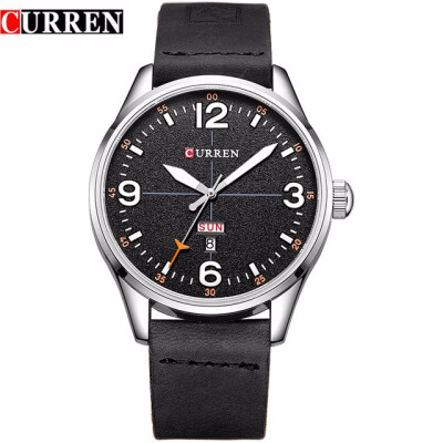 

NEW 2017 Curren Mens Sports Quartz Watches Mens Watches Top Brand Luxury Leather date week Wristwatches Relogio Masculino 8265