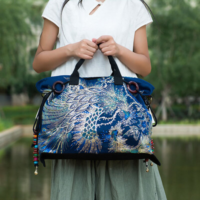 

New national chinese style canvas women ethnic embroidery bag vintage women messenger bags tote bags Hmong embroidered bags