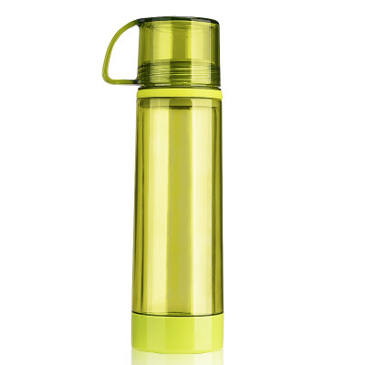 

Green beads lvzhu 400ml creative glass liner plastic shell double anti-hot portable water bottle PB1302 health green