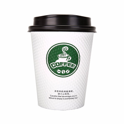 

OTOR 240ml380ml Disposable Paper Cup with Cover for Hot Drink Milk Tea Coffee Thickend Corrugated Double-Paper Cup 500pcs