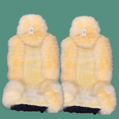 

KAWOSEN 1 pair 100 Australian Pure Natural Wool Seat Cover for Front Seat12 Colors Winter Car Cushion Front Vehicle Cover