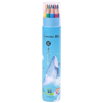 

TRUECOLOR 12 color woodless hexagonal color pencil color lead color fill color pen painting color pen student adult art sketch pen blue barrel PL2305