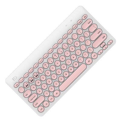 

Fude IK6620d wireless Bluetooth keyboard supports multi-device switching mini keyboard convenient to carry personalized business office mobile phone keyboard white powder