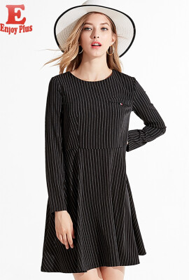 

XL XXL 3XL 4XL 5XL plus size office new autumn 2018 women dress long sleeve big size black striped loose elegant midi OL lady