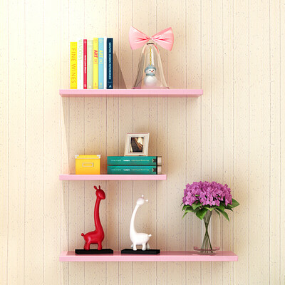 

Midas wall shelf wall shelf shelf storage shelf creative decorative bookcase partition three piece set pink 13191 405060 x15x15cm