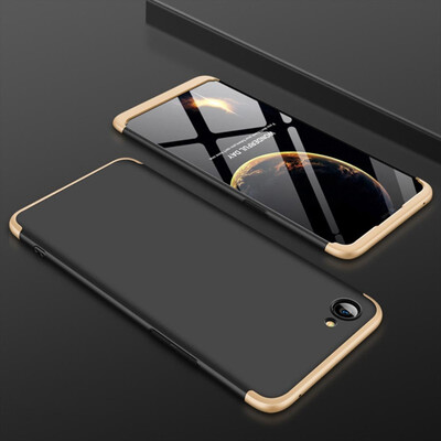 

MOONCASE Three-parts structure design Full Protection Hard Plastic Combination Shockproof Case for Oppo A3 Black Gold