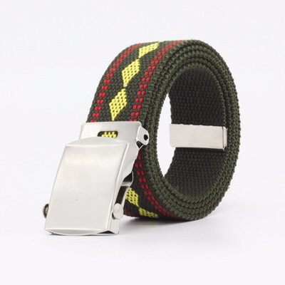 

Male&female youth Casual Rock&roll Metallic stripe Canvas belt