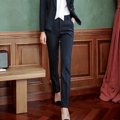 

Initial application professional wear womens suit small suit 2018 autumn&winter new commuter wild trousers SWXZ188110-3 single black trousers