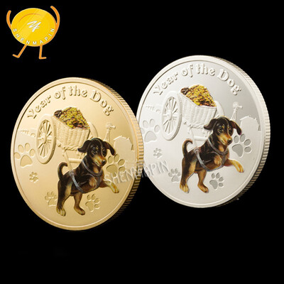 

2018 dog gold mountain commemorative coins prosperous wealth 12 zodiac prosperous wealth dog coins new year commemorative coin