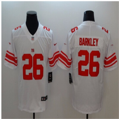 Mens New York Giants Saquon Barkley Nike White 2018 NFL Draft Pick Game Jersey