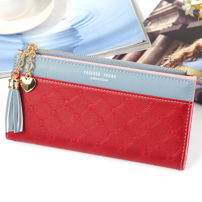

Ladies Wallet long PU leather handbag fashion zipper womens mobile phone card wrapping gift box