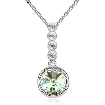 

Fashion Jewelry Circle Crystal Necklaces for Women Made with Crystal from Austria Elements White Gold Plated 10356