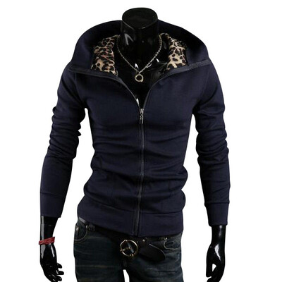

Zogaa Mens Hoodie Leopard Print Hooded Fashion