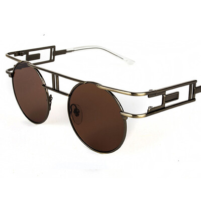 

FEIDU Retro Gothic Steampunk Sunglasses Women Brand Designer Retro Metal Coating Mirror Round Sun Glasses Oculos De Sol Feminino