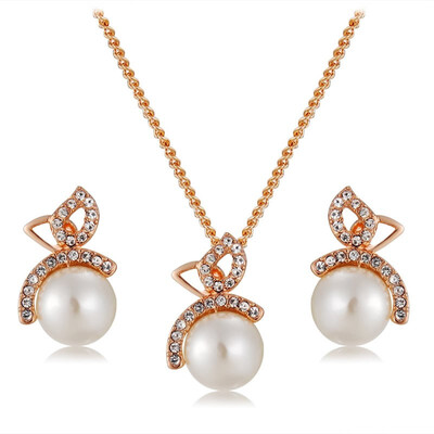 

Yoursfs Bridal Jewelry Set Elegant Freshwater Pearl Infinity Leverback Earrings&Pendant Necklace for Women