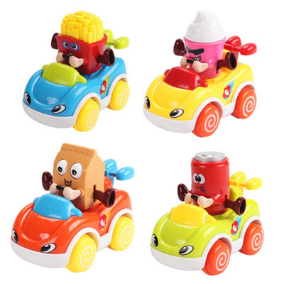 

Childrens Cartoon Toy Car Series Inertial Pullback Scooter Random delivery 2 pcsensemble Pull Back Engineering Vehicle 6 Randoml
