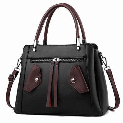 

women new solid totes rivet medium handbag high quality lady party purse casual messenger crossbody shoulder bags