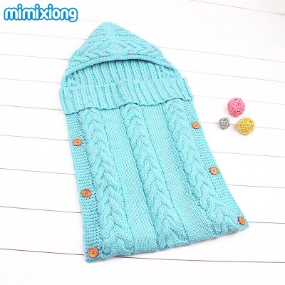 

Sleeping Bag Baby Winter Warm Envelopes For Newborns Unisex Hooded Sleep Sack Acrylic Knitting Infant Wrap Swaddle Blankets Fall