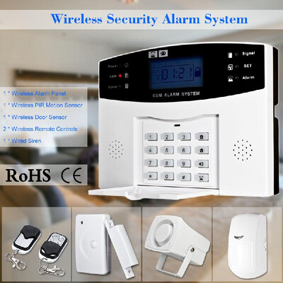 

Wireless GSM SMS Home Burglar Security Alarm System Detector Sensor Kit Remote Control 433MHz