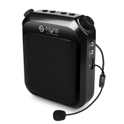 

See me here T1 compact portable bee loudspeaker teacher teaching special high-power guide waist hanging headset digital player speaker jazz black