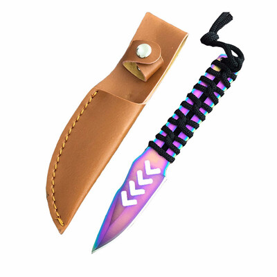 

CHACHEKA Outdoor Hunting Knife 5CR15MOV Stainless Steel Color Titanium Fixed Blade Knives Camping Hiking Fishing Saber Travel Kit