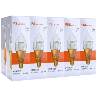 

Foshan lighting FSL LED wax tail bubble energy-saving lamps E14 small snail day color 6500K 3W 10 support beads gold