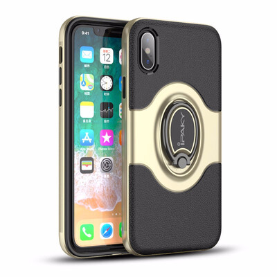 

Ring Holder Case For iPhone X TPUPC Rugged Armor Shock absorption Vehicle Magnet function Case For Apple iPhone X Coque