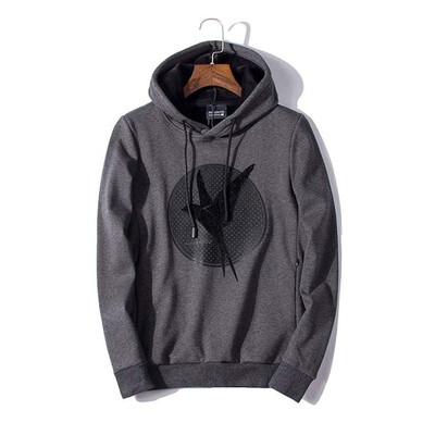 

Winter plus velvet pullover sweater hoodie casual couple sports mens shirt personality tide card