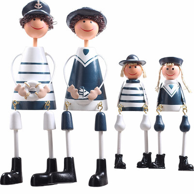 

4PCS Mediterranean metal hanging doll navy crafts modern style home decorations figurines childrens birthday gift