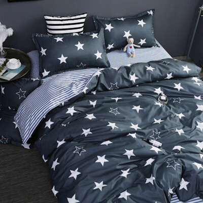 

Cntomlv Classic bedding set 5 size grey blue flower bed linens 4pcsset duvet cover set Pastoral bed sheet AB side duvet cover