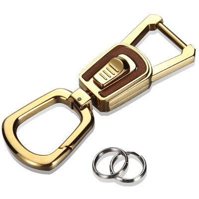 

Authentic zobo car keychain 360° rotatable portable hanging waist key ring ZB-932 golden car gift gift