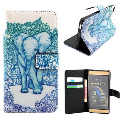 

OONCASE Cute Pattern держателя Кожаный бумажник флип карты с Kickstand Чехол для Huawei Ascend P8