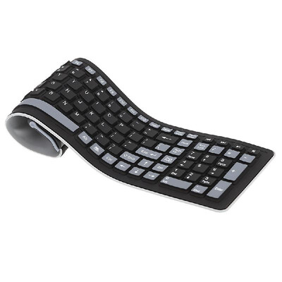 

Soft Flexible Wireless Keyboard with USB Receiver for PC Tablet Laptop Computer