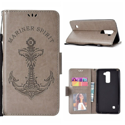 

MOONCASE Huawei Y5 2017Y6 2017 Embossed Mermaid Anchor Leather Case - Gray
