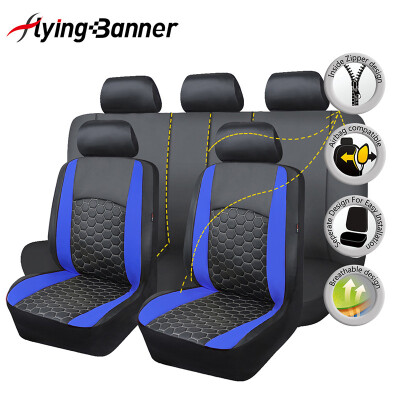 

car seat covers protectors Delux PU leather embroidery double laminated rear bench split 4060 5050 6040