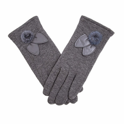 

Faux fur winter ladies gloves furry lining warm outdoor riding anti-freeze city needs gloves hair ball decoration discount