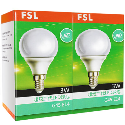 

Foshan lighting FSL LED bulb energy saving bulb 3W small mouth E14 warm white 3000K 2 package