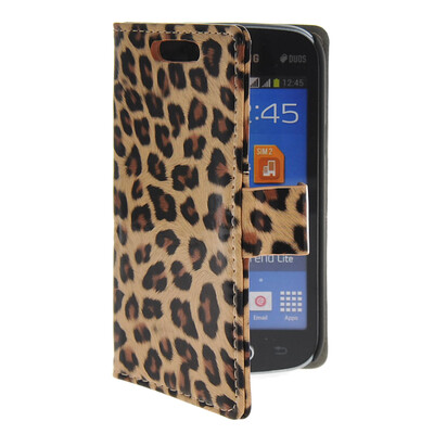 

MOONCASE Slim Leather Flip Card Pouch with Kickstand Shell Back ЧЕХОЛ ДЛЯ Samsung Galaxy Trend Lite S7390 S7392 Leopard