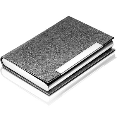 

Excellent UHOO 6606 business card holder silver gray a bone skin 1 box large capacity card case