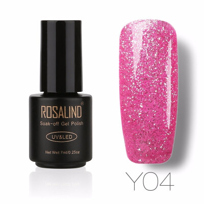 

ROSALIND Gel 1S 7ml Silver Diamond Nail Gel Polish Glitter Color UV LED Manicure Gel Varnish Top Base Coat Needed Nail Art