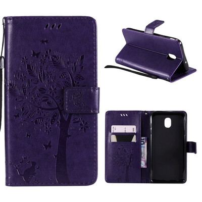 

MOONCASE Samsung Galaxy J7 2018 Embossed Cat&Bark Cover - Purple