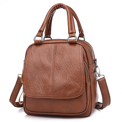 

Fashion New Leisure Women Soft Leather Shoulder Bag Multi-function Out Door Travel Bag Large Capacity PU Backpack Customization