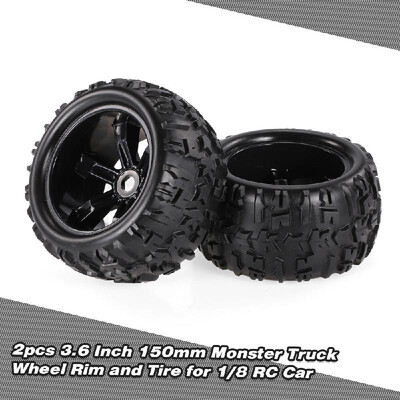

2pcs 36 Inch 150mm Monster Truck Wheel Rim And Tire for 18 Traxxas HSP HPI E-MAXX Savage Flux ZD Racing RC Car