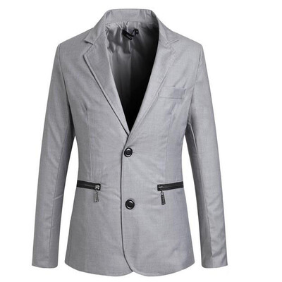

Zogaa New Men's Suit Unique Zipper Slim