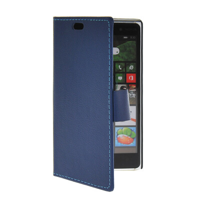 

MOONCASE Slim Leather Side Flip Wallet Card Slot Pouch Stand Shell Back ЧЕХОЛ ДЛЯ Nokia Lumia 830 Blue