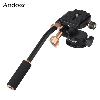 

Andoer Q08S Aluminum Alloy 3Way Damping Video Head Tripod Head with Pan Bar Handle Support 360° Panoramic Shooting 14" Screw Mou
