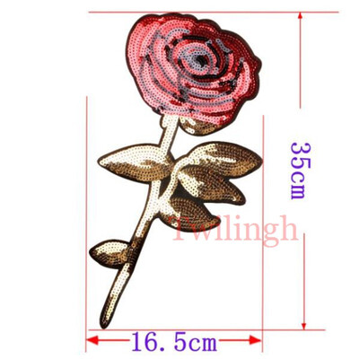 

1Pcs Big Patches Brand Shine Sequin 3D Sticker Stickers Wing Rose Embroidery Motif Applique Garment Kids Women DIY Clothes Badge